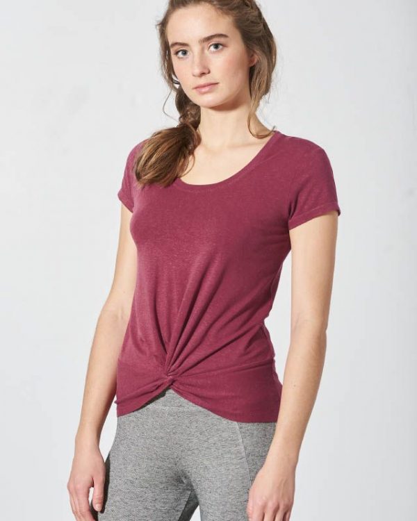 Ekologisk Yoga T-Shirt Hampa/Bomull/Elastan Dam